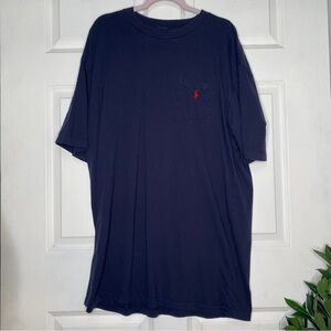 Vintage Polo Ralph Lauren Navy Blue Short Sleeve Pocket Tee Size XL TALL
